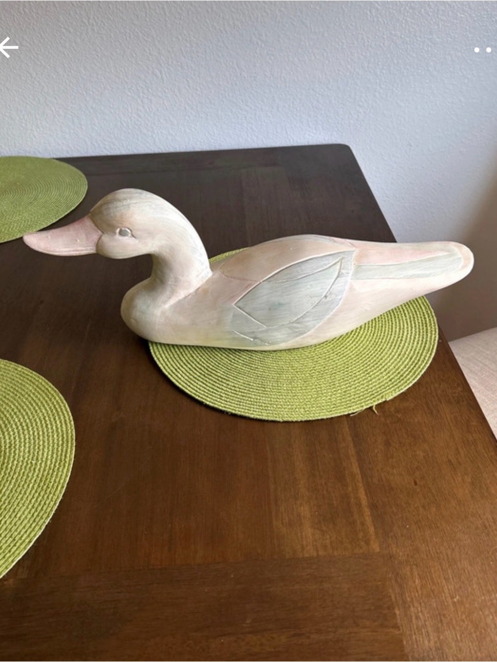 Vintage southwestern or coastal  decoy duck Hand-Painted solid Wood Decor